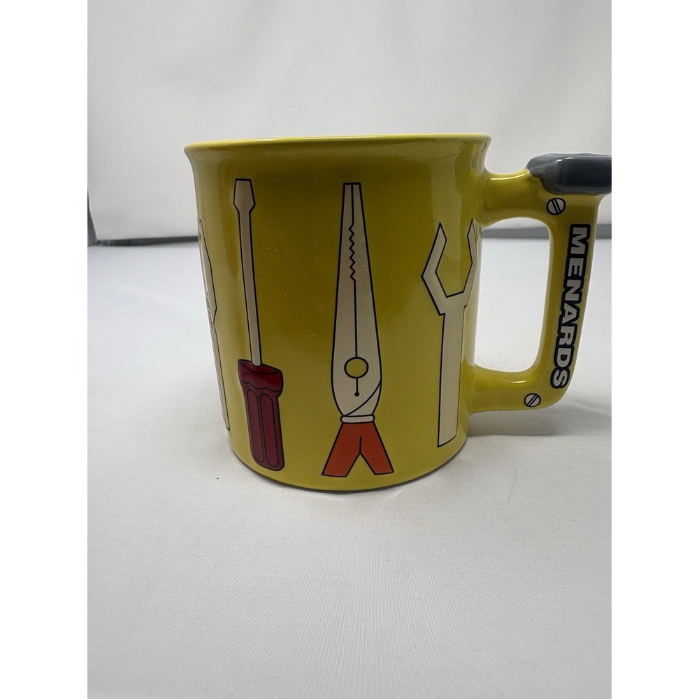 Menards 3D Tool Yellow Large Coffee Mug 16oz Capacity Handyman Gift Screwdrivers